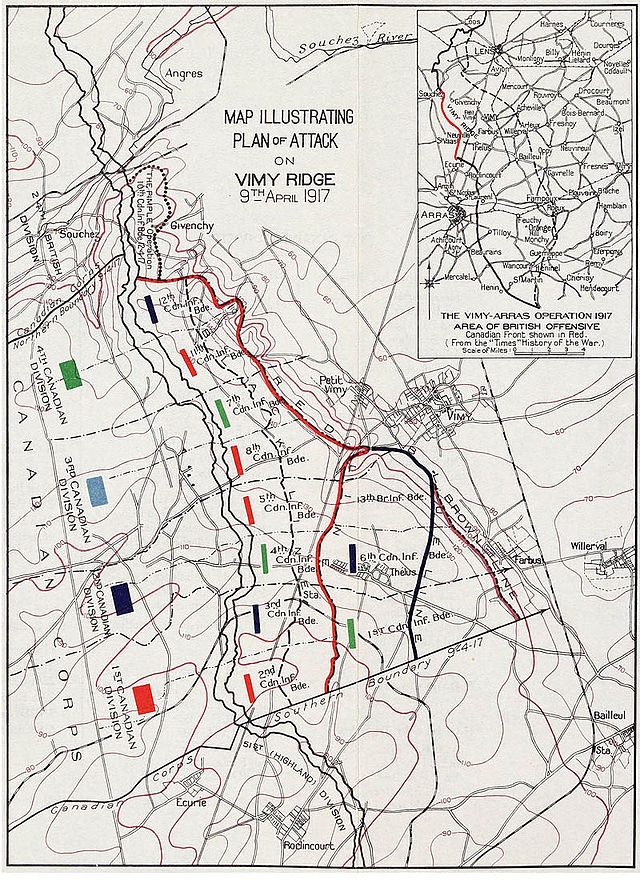 Army Ridge Map View Today, April 9th – the first day of the Battle of Vimy Ridge | Saugeen ...