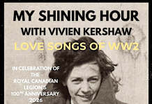 ‘My Shining Hour with Vivien Kershaw, Love Songs of WW2’ coming to Port Elgin Legion to celebrate Canadian Legion’s 100th anniversary